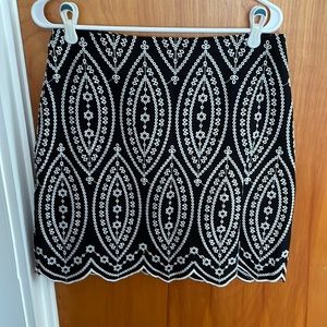 Loft size 8 black embroidered with white skirt